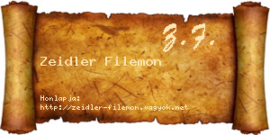 Zeidler Filemon névjegykártya